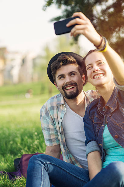 istock Happy couple selfie 540860472