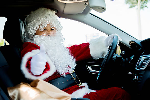 Santa claus in the car