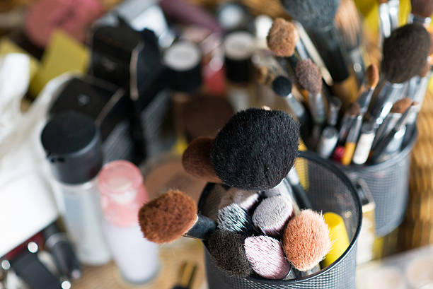 istock Frame of decorative cosmetics and accessories for makeup 540863662