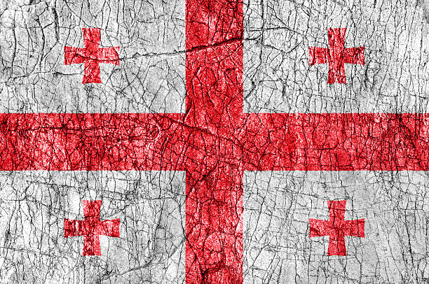 istock Grudge stone painted Georgia flag 540864168