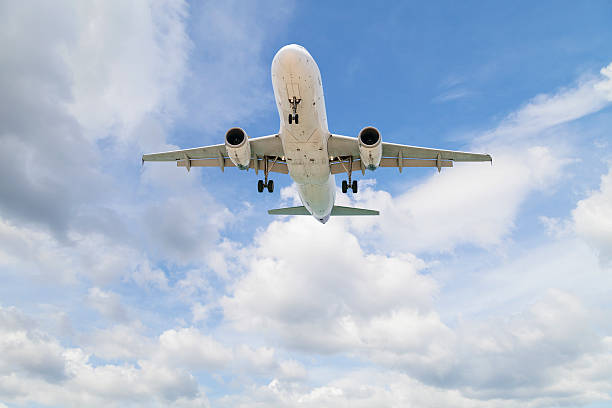 istock Airplane in the sky Good weather day background. 540864172