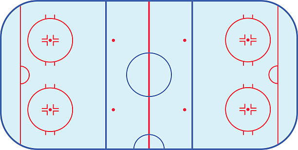 Ice hockey rink field playing infographics, flat, app Ice hockey rink field playing infographics, flat, app, nhl hockey stock illustrations