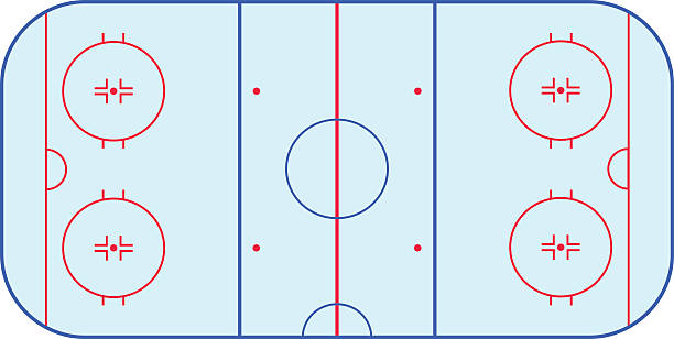 Ice hockey rink field playing infographics, flat, app Ice hockey rink field playing infographics, flat, app, nhl ice hockey net stock illustrations