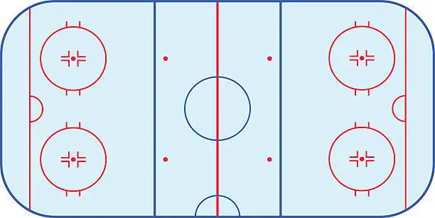 Vector illustration of Ice hockey rink field playing infographics, flat, app