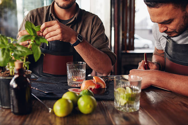 istock Bartenders experimenting with creating new cocktails ideas 540865782