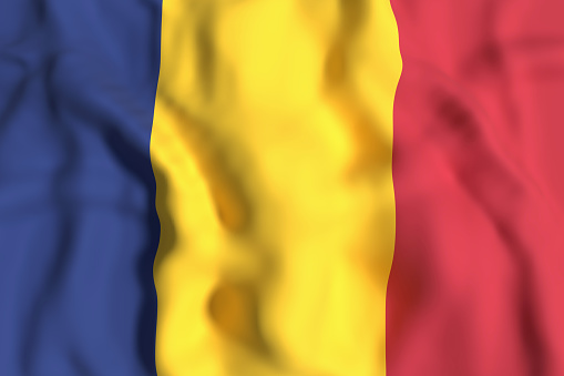 3d rendering of Republic of Chad flag waving
