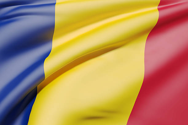 3d rendering of Republic of Chad flag waving