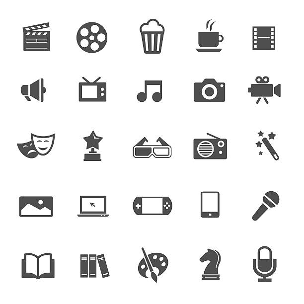 엔터테인먼트 아이콘 - symbol computer icon icon set entertainment stock illustrations