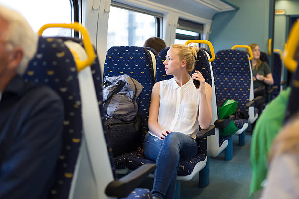 istock Woman travelling by train. 540870022
