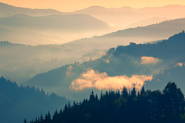 istock Gentle color of  Sunrise Mountains Range Landscape 540960640