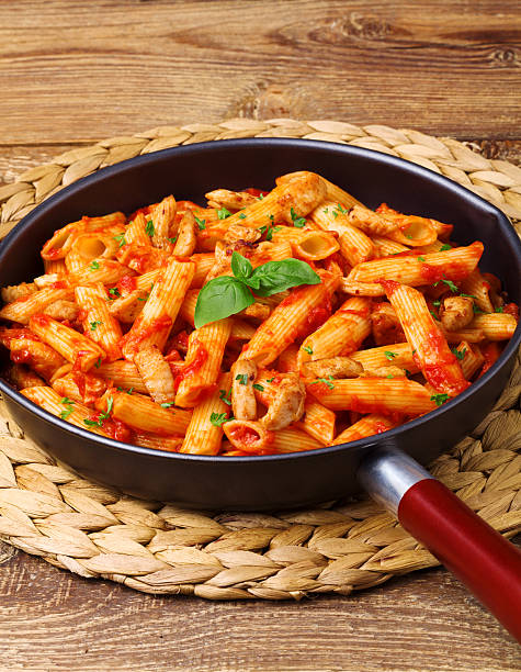 istock Penne with roasted chicken in tomato sauce 540962728