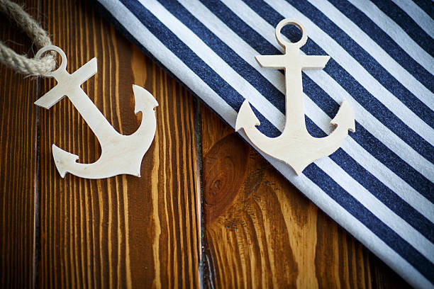 istock Wooden nautical anchor 540964936