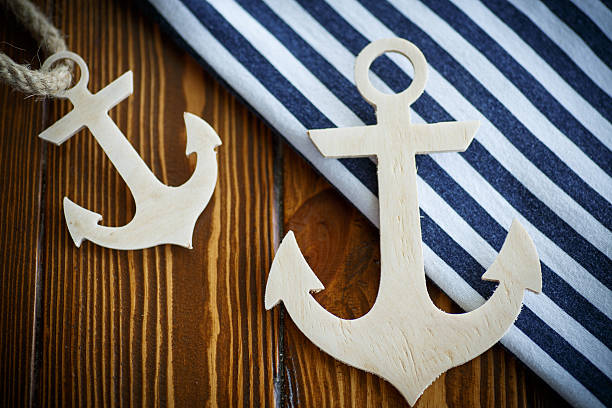 istock Wooden nautical anchor 540965076