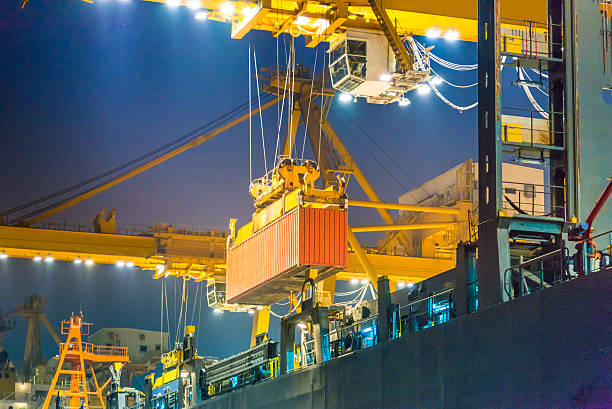 istock Container ship and cargo logistic the harbor in Asia , 540965252