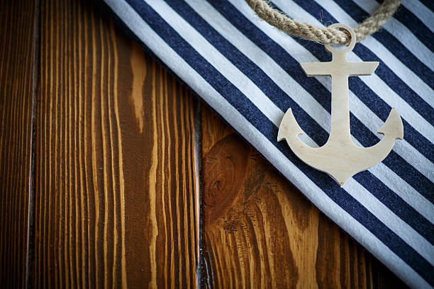 istock Wooden nautical anchor 540965364