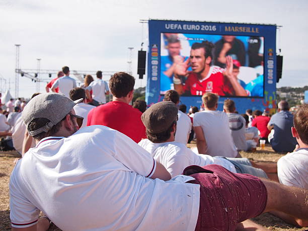 Marseille, France - June 11, 2016: England fans at the fan zone to watch Wales v Slovakia before their own match against Russia