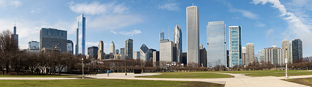 istock Chicago skyline panorama with skyscrapers over Lake Michigan wit 540969188