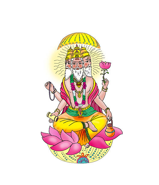 Positive Beautiful Bright Indian God Brahma Stock Illustration - Download  Image Now - Brahma, Activity, Clothing - iStock
