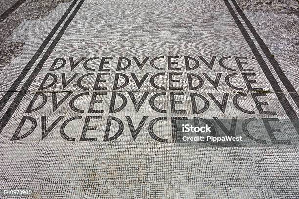 Duke Mussolini Mosaic Stock Photo - Download Image Now - Benito Mussolini, Foro Italico, Mosaic