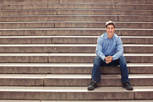 istock Teenager posing on stairs 540975612