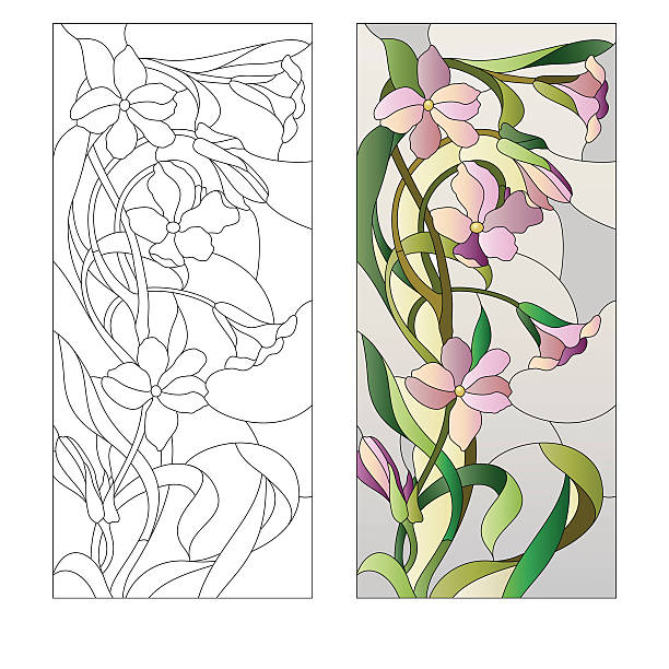 Floral Stainedglass Pattern Stock Illustration - Download Image Now -  Stained Glass, Art Nouveau, Pattern - iStock