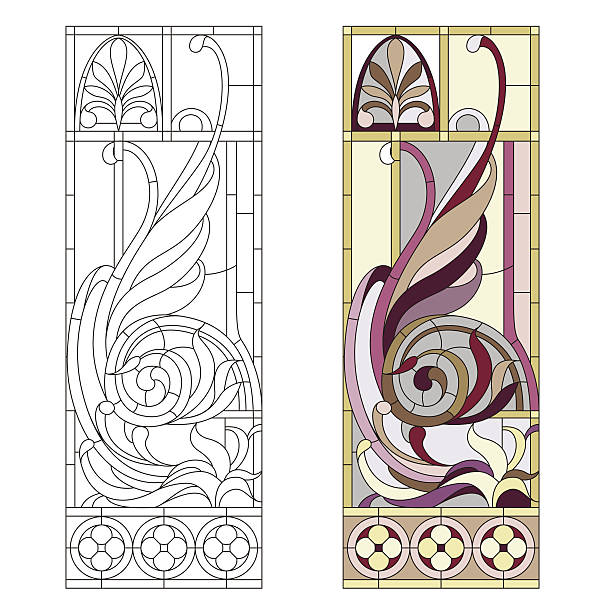 Stained Glass Pattern Stock Illustration - Download Image Now - Art  Nouveau, Pattern, Stained Glass - iStock