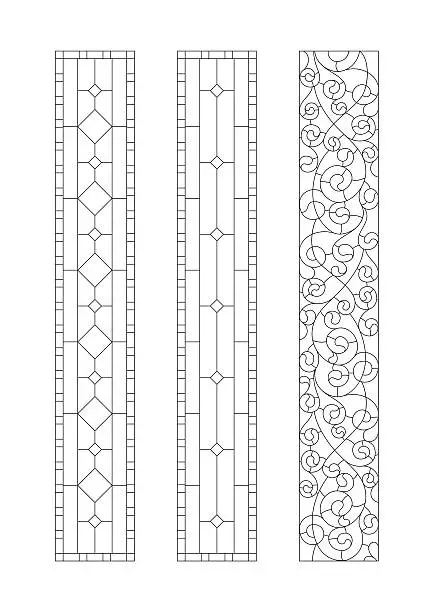 Vector illustration of Sketch stained-glass windows