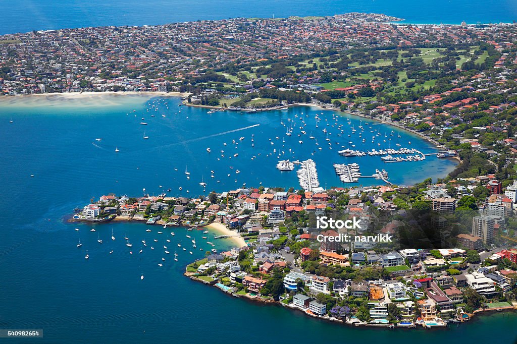 Point Piper and Rose Bay in Sydney Aerial view of Point Piper and Rose Bay in Sydney, Australia Sydney Stock Photo