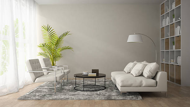 istock Interior of modern room  with white armchair and sofa 3D 540983556