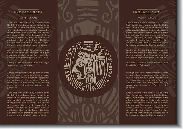 Vector illustration of Vector ethnic booklet with the head of a Mayan