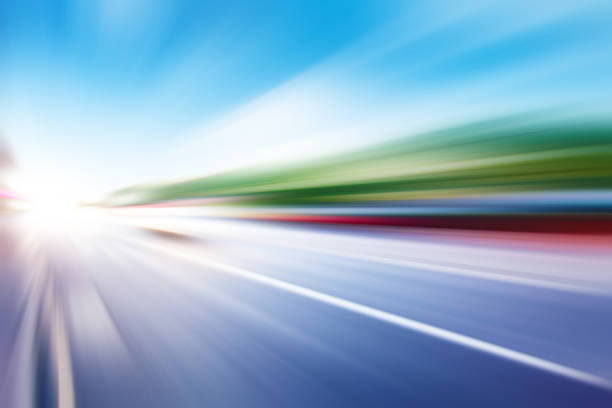istock Traffic lights in motion blur on the street. 540987894