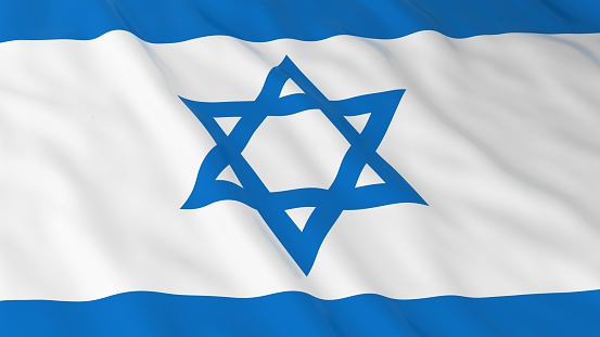 Israeli Flag HD Background - Flag of Israel 3D Illustration