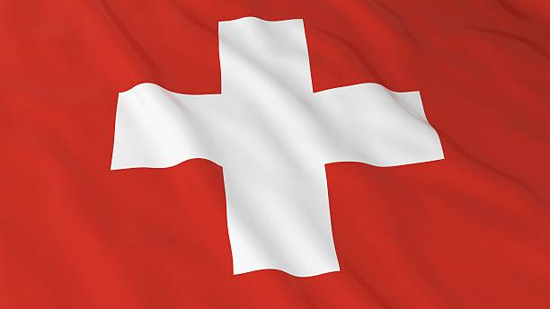 szwajcarska flaga hd tło - flaga szwajcarii ilustracja 3d - switzerland flag computer graphic digitally generated image zdjęcia i obrazy z banku zdjęć