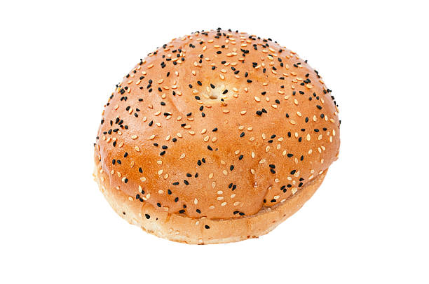 istock Burger bun with sesame seeds on white background 540988634