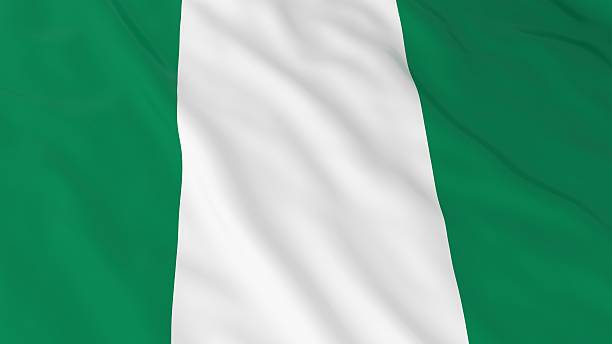 ナイジェリアフラグhdの背景 - ナイジェリアの旗3dイラスト - nigerian flag nigerian culture three dimensional shape nigeria ストックフォトと画像