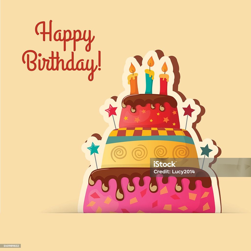 birthday card with cake birthday card with cake. eps10 Anniversary stock vector