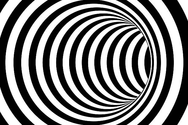 istock Black and White Striped Abstract Tube Background 540990790