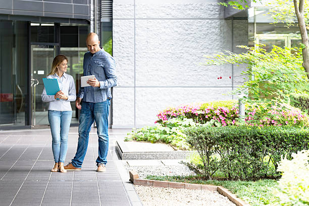 istock Man and woman discussing outdoor 540993972
