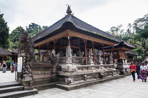 Bali, Indonesia - April 20, 2016: Holiday in Bali, Indonesia - Praying in Tirta Empul Holy Water