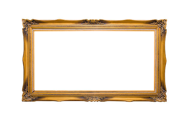 istock Gold frame Elegant vintage Isolated on white background 540998178