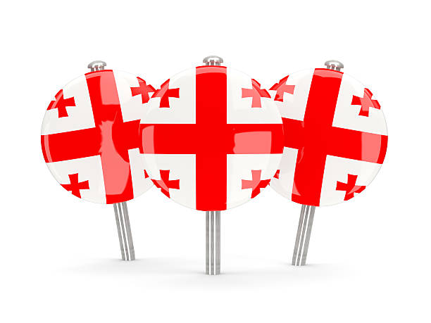 istock Flag of georgia, round pins 541007074