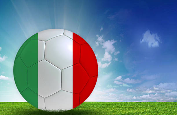 istock Soccer ball with Italian Flag 541007150