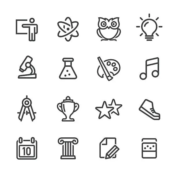 Vector illustration of School Icons Set - Line Series