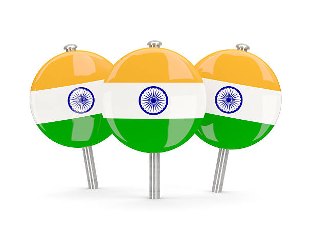 istock Flag of india, round pins 541007810