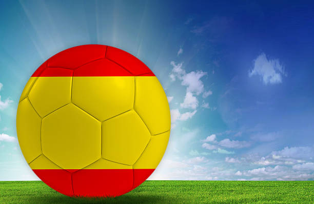istock Soccer ball with Spanish Flag 541108682