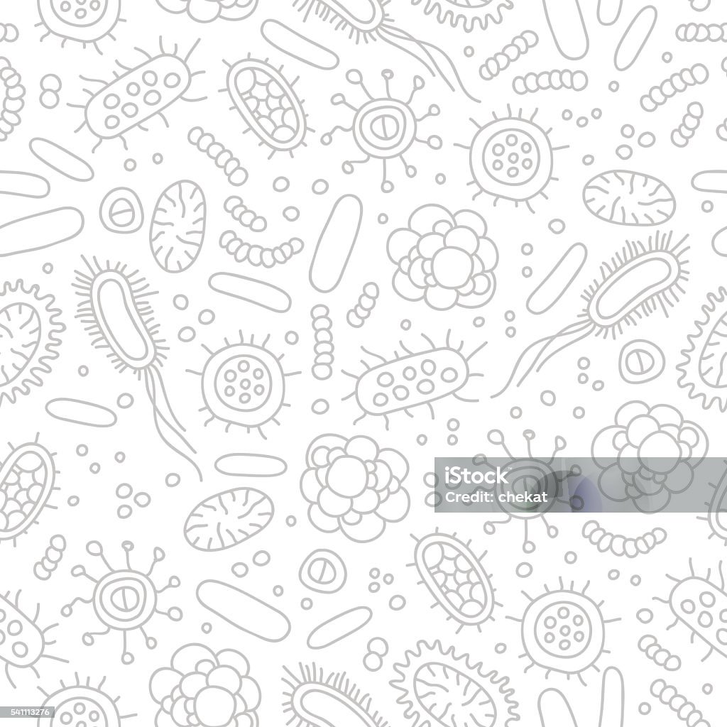 Seamless vector pattern of germs and bacteria Seamless vector pattern of germs and bacteria. Beautiful abstract background. The concept of healthcare and medicine. Micro Organism stock vector