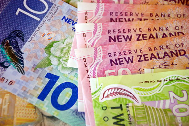 New Zealand Money (NZD) A mixture of New Zealand Bank notes. new zealand dollar photos stock pictures, royalty-free photos & images
