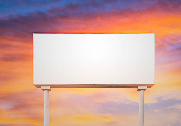 istock blank  white billboard for outdoor advertising  at sunset. 541115840