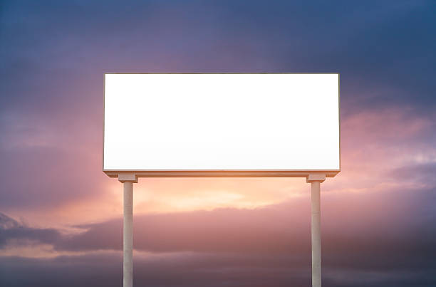 istock blank  white billboard for outdoor advertising  at sunset. 541115928