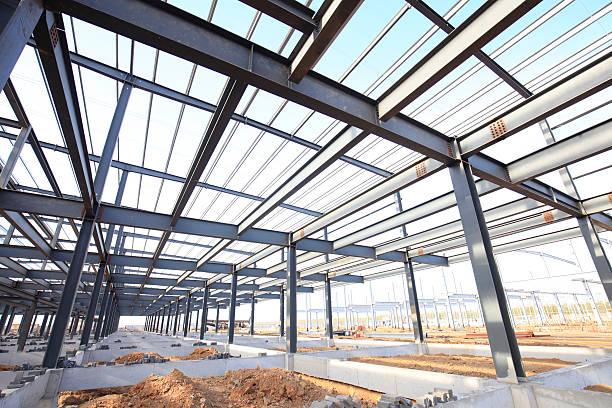 Steel frame structure Steel frame structure construction site contruction architecture and buildings construction stock pictures, royalty-free photos & images